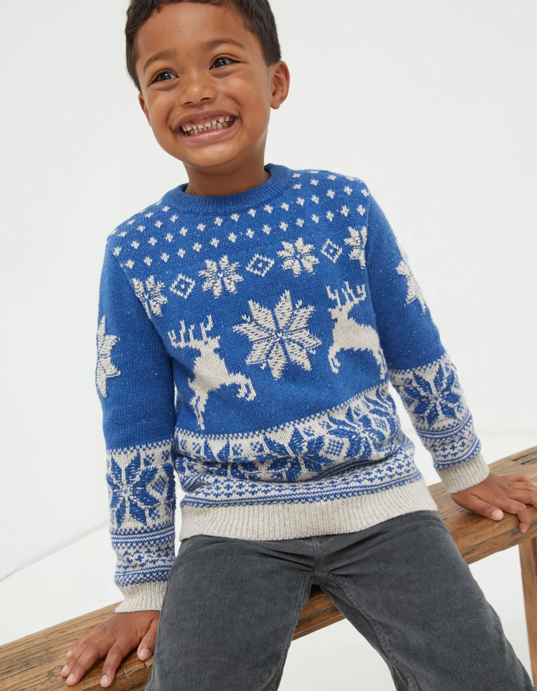 FatFace Family Reindeer Christmas Jumper|Boys View All
