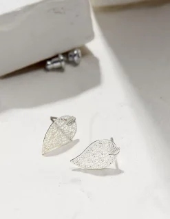 FatFace Filagree Leaf Studs|Women View All