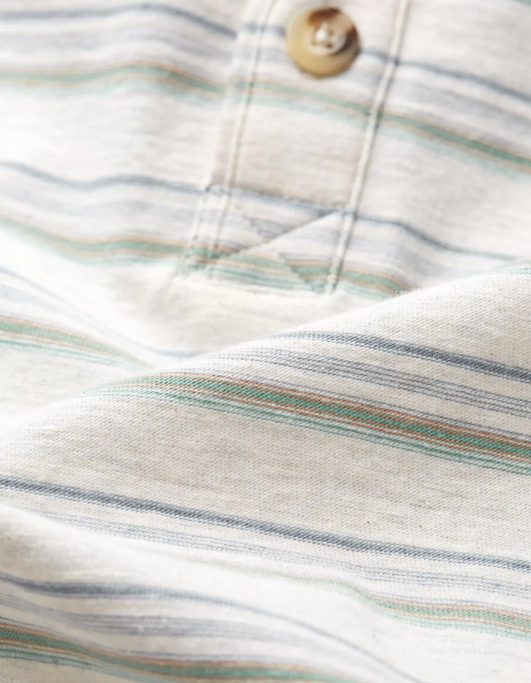 FatFace Fine Stripe Henley T-Shirt|Men T-Shirts