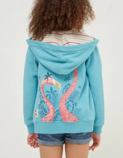 FatFace Flamingo Sweat Zip Through Hoodie|Girls View All
