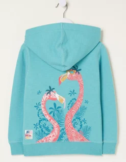 FatFace Flamingo Sweat Zip Through Hoodie|Girls View All