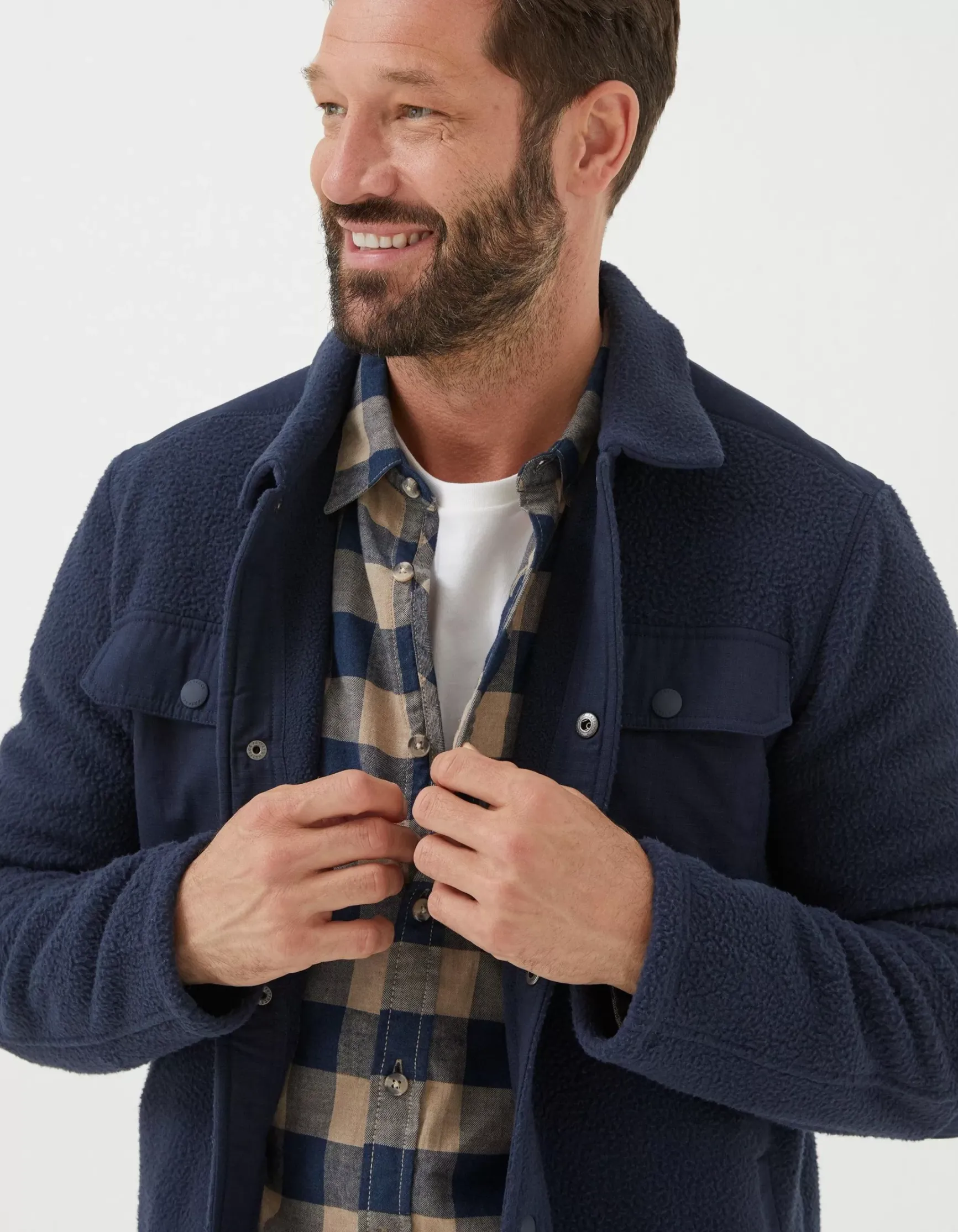 FatFace Fleece Overshirt|Men View All