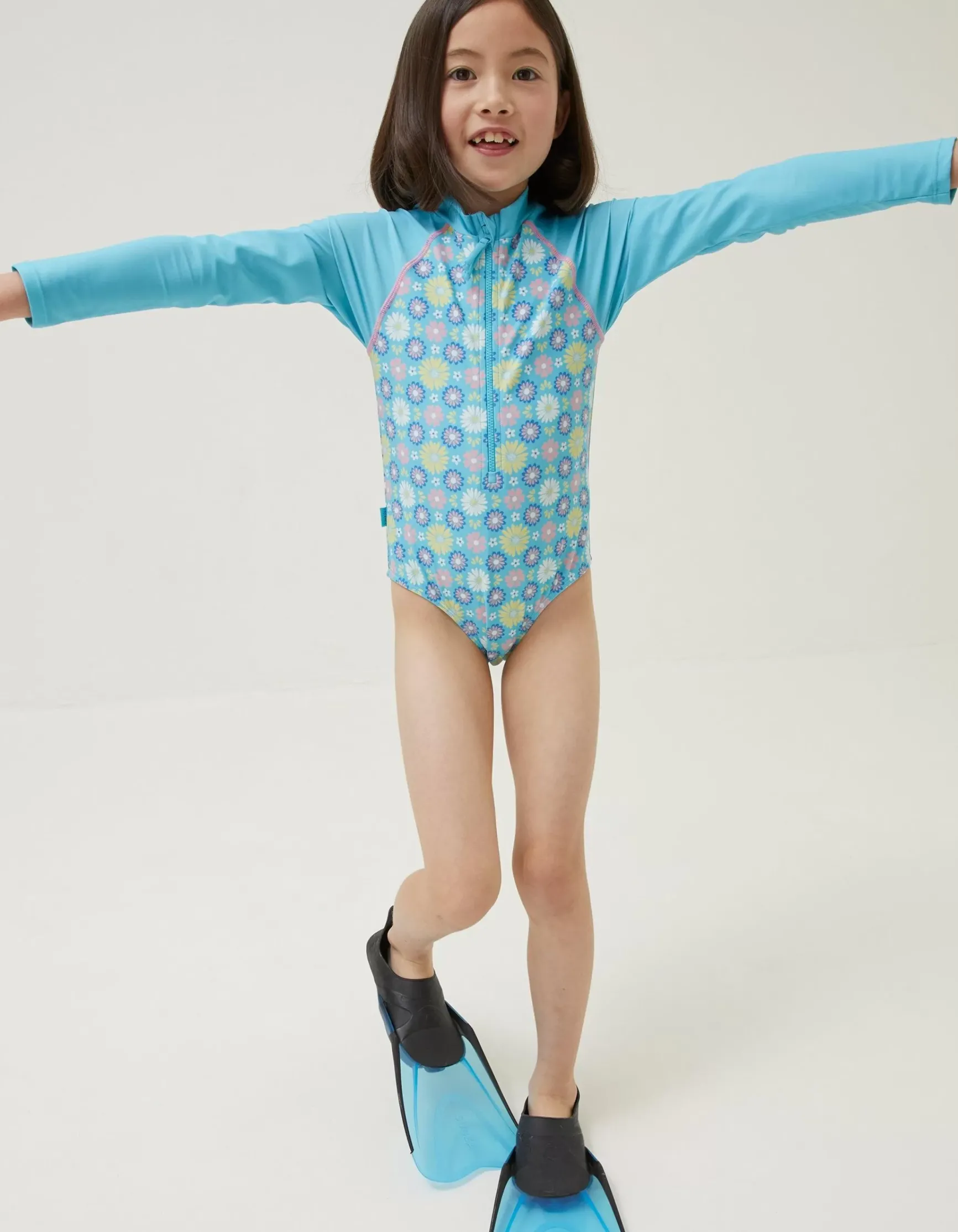FatFace Floral Long Sleeve Swimsuit|Girls View All
