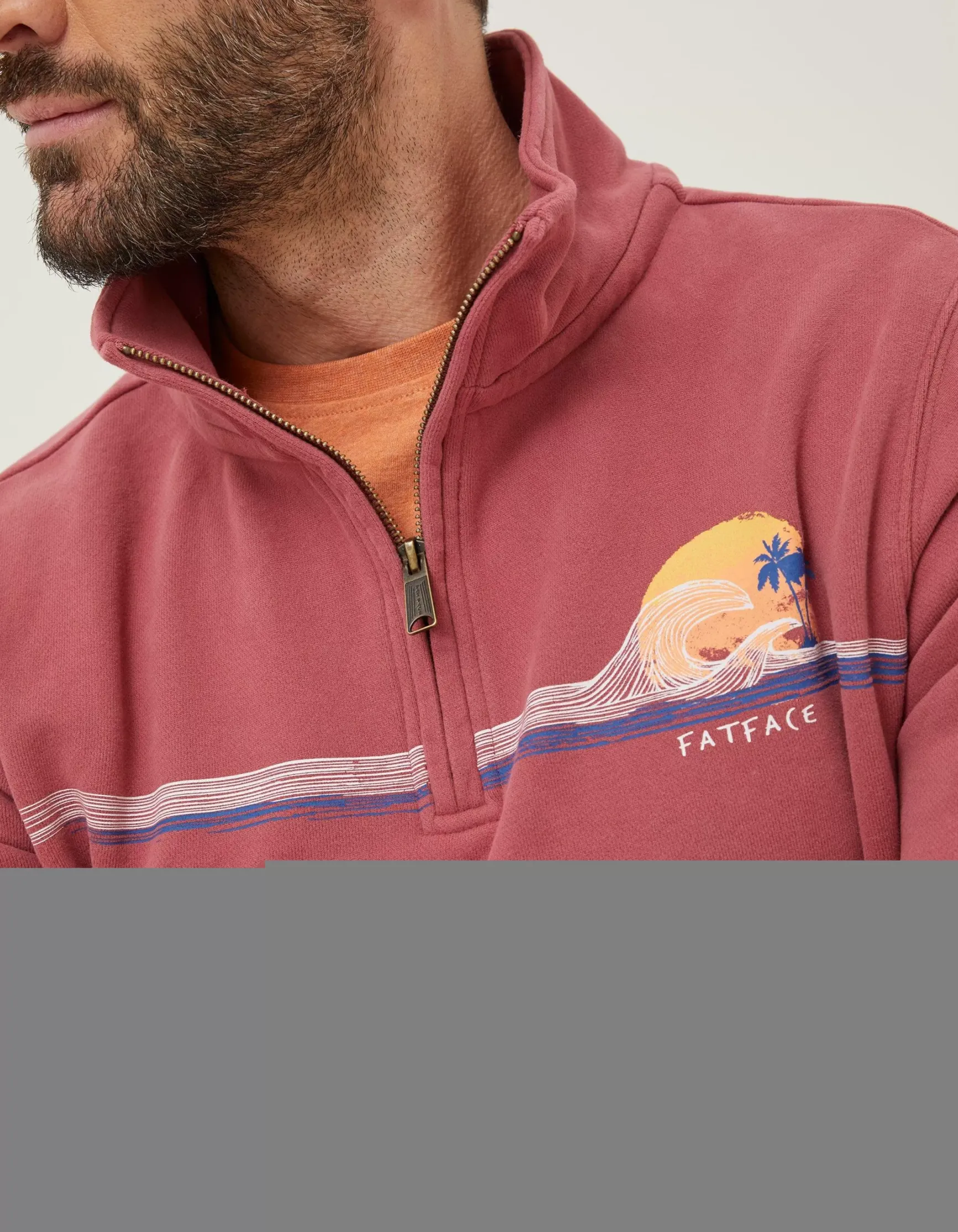 FatFace Fowey Print Zip Neck|Men Sweatshirts & Hoodies