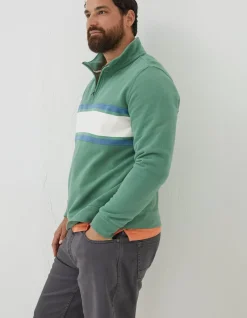 FatFace Fowey Stripe Half Neck Sweatshirt|Men Sweatshirts & Hoodies