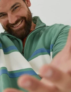 FatFace Fowey Stripe Half Neck Sweatshirt|Men Sweatshirts & Hoodies