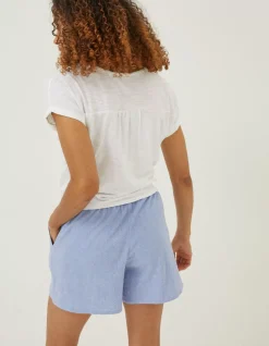 FatFace Fran Broderie Tie Front Top|Women Tops & T-Shirts