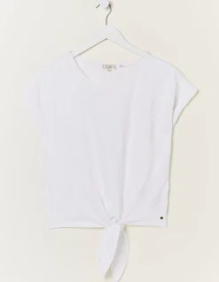 FatFace Fran Broderie Tie Front Top|Women Tops & T-Shirts