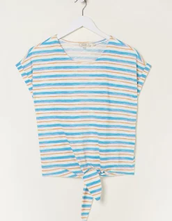 FatFace Fran Stripe Tie Front Top|Women Tops & T-Shirts