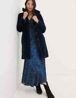 FatFace Freya Faux Fur Long Coat|Women Coats & Jackets