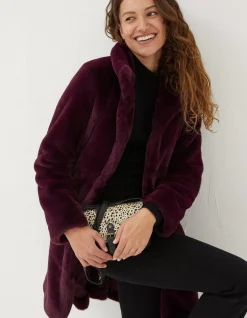 FatFace Freya Faux Fur Long Coat|Women Coats & Jackets