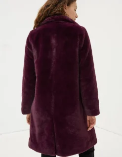 FatFace Freya Faux Fur Long Coat|Women Coats & Jackets