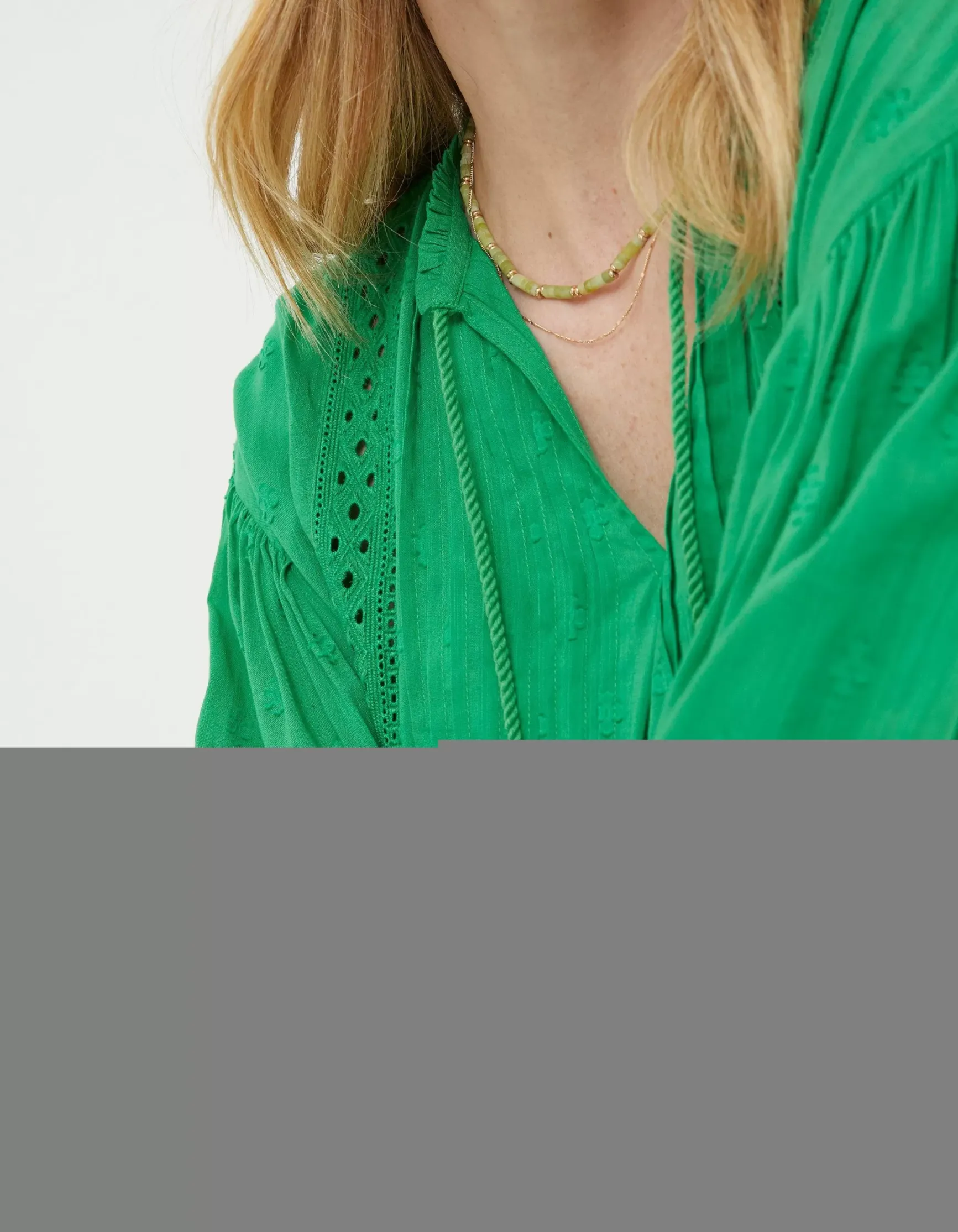 FatFace Freya Green Lace Blouse|Women Shirts & Blouses