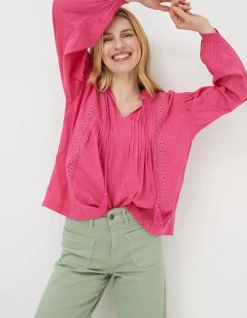 FatFace Freya Pink Lace Blouse|Women Shirts & Blouses