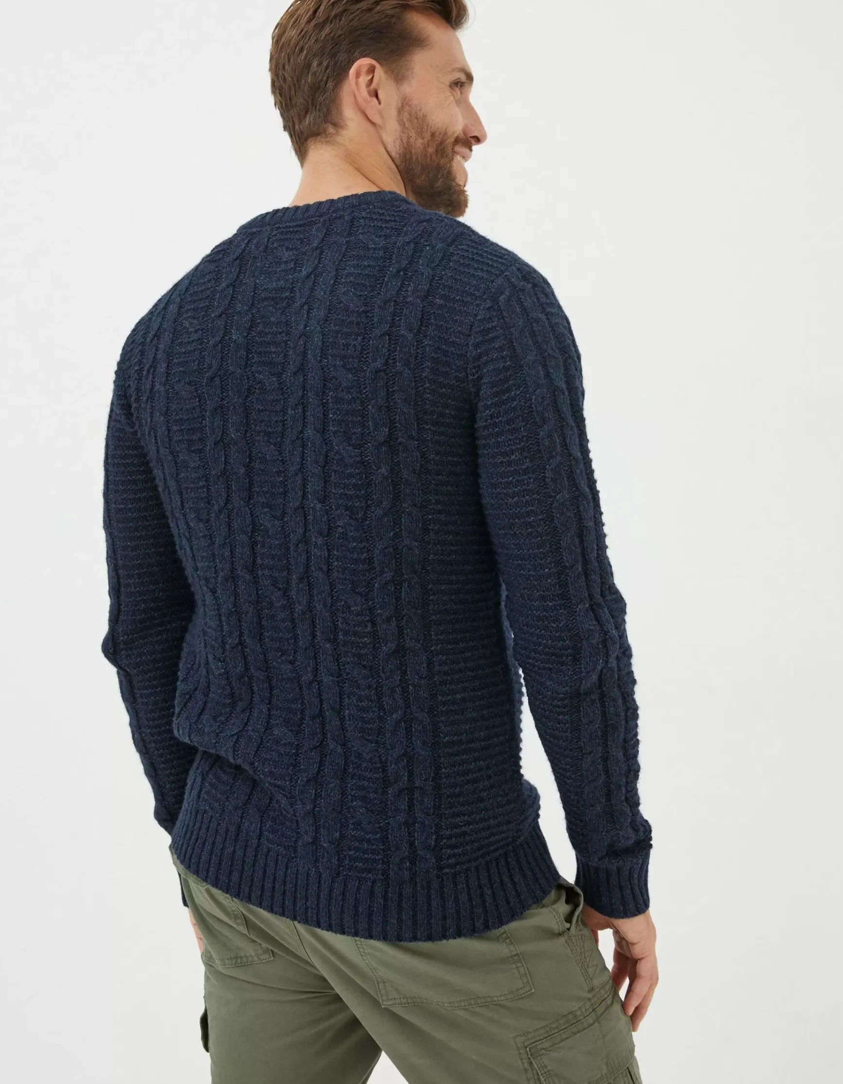 FatFace Funtley Cable Crew Jumper|Men Knitwear
