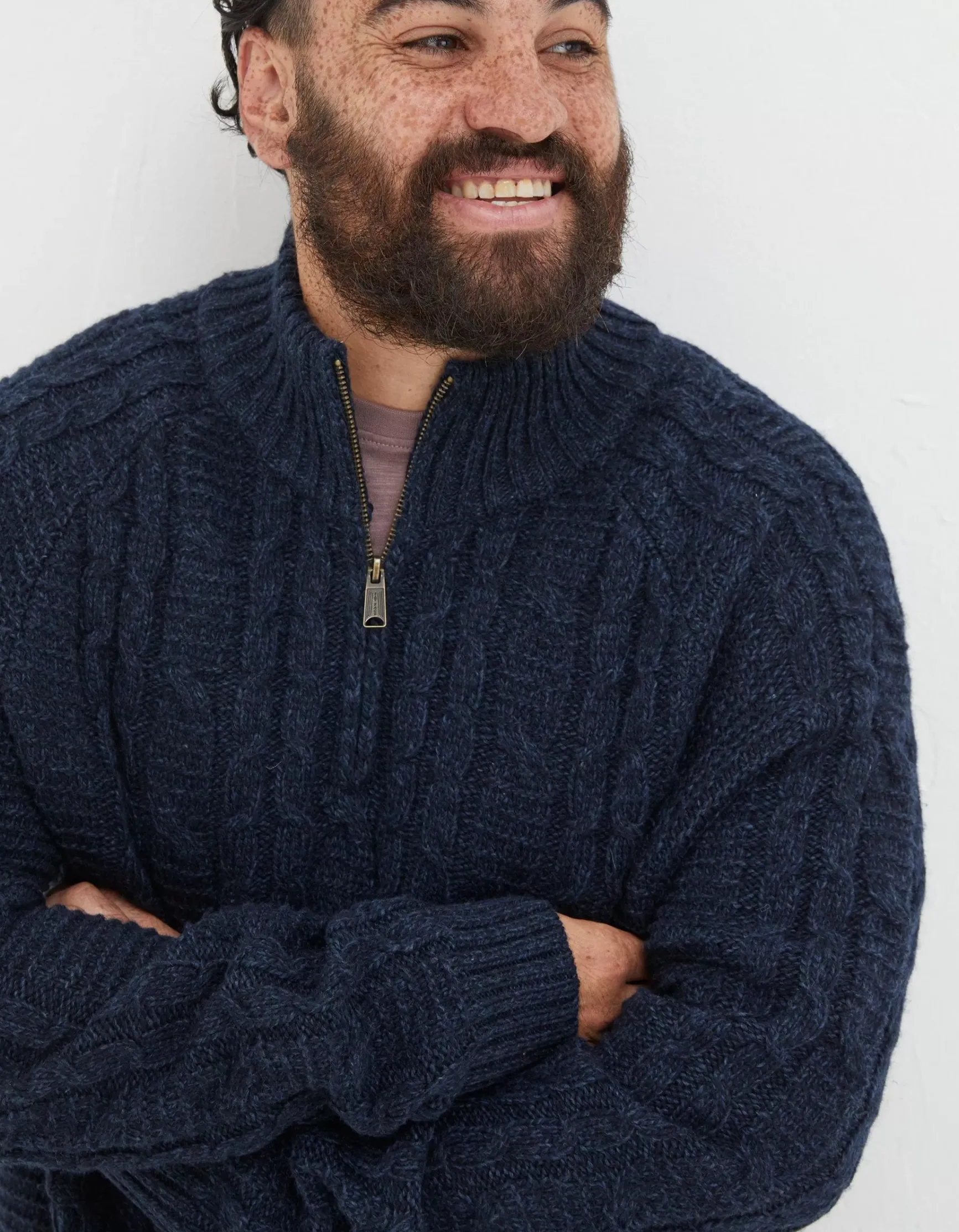 FatFace Funtley Cable Half Neck Jumper|Men View All