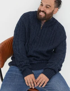 FatFace Funtley Cable Half Neck Jumper|Men View All