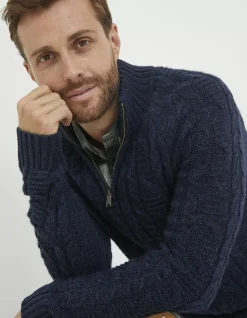 FatFace Funtley Cable Half Neck Jumper|Men Knitwear