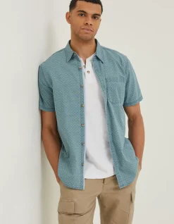 FatFace Geo Indigo Print Shirt|Men Shirts