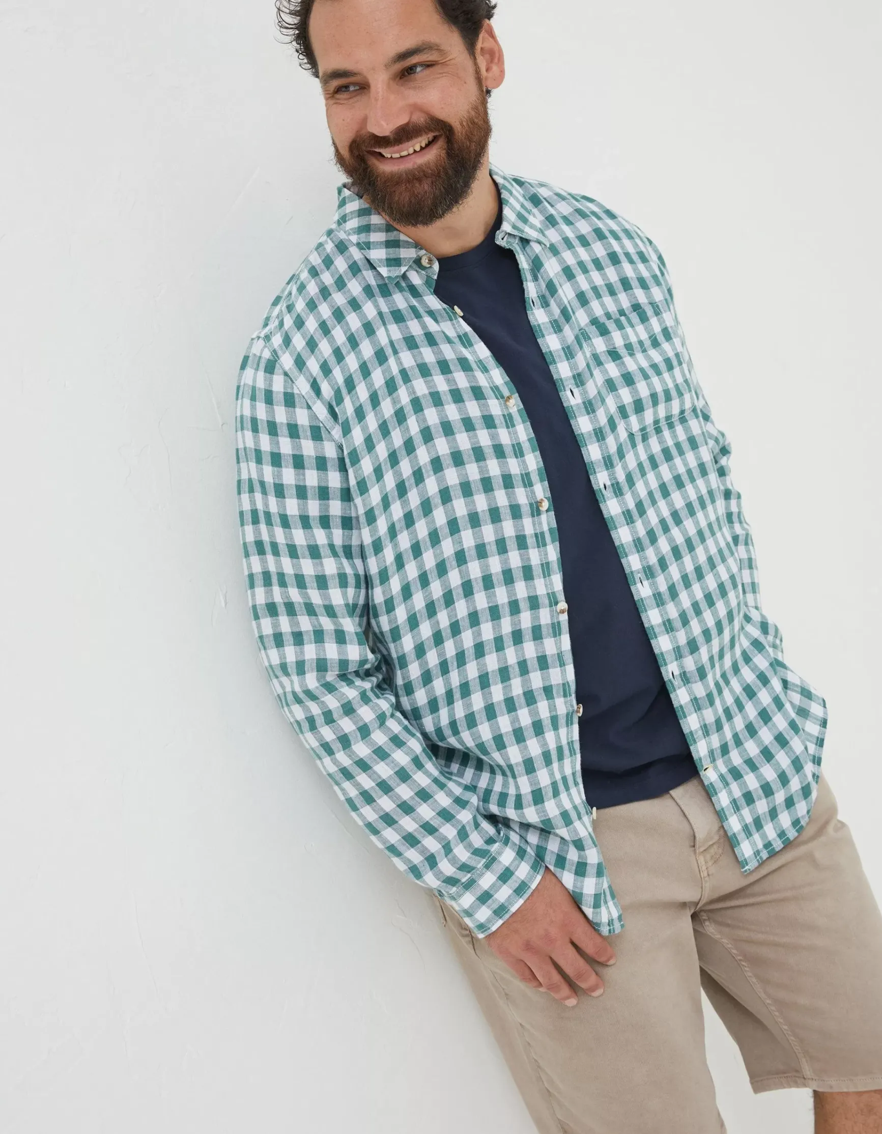 FatFace Gingham Linen Shirt|Men Shirts