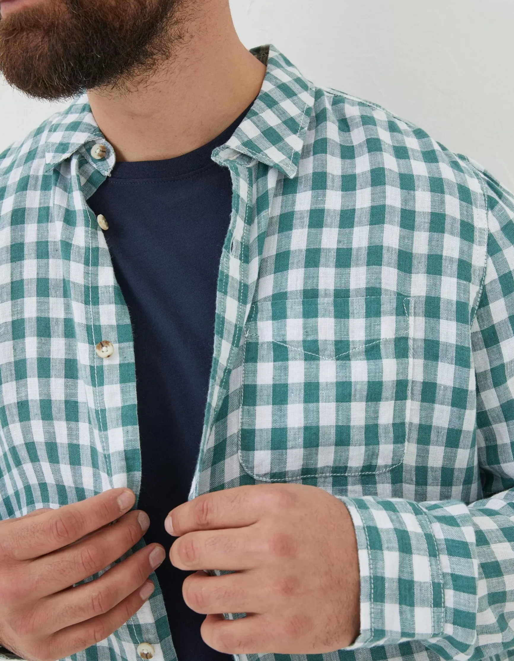 FatFace Gingham Linen Shirt|Men Shirts