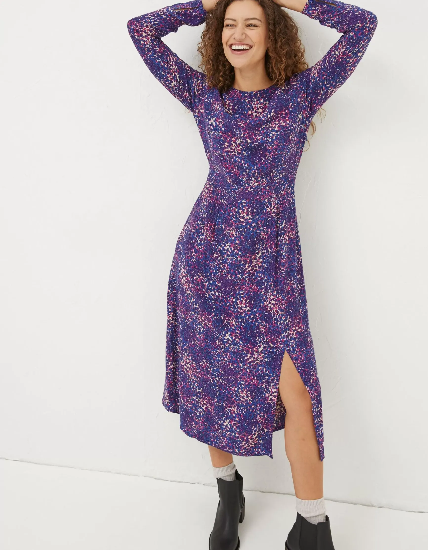 FatFace Haldon Layered Spot Midi Dress|Women Dresses