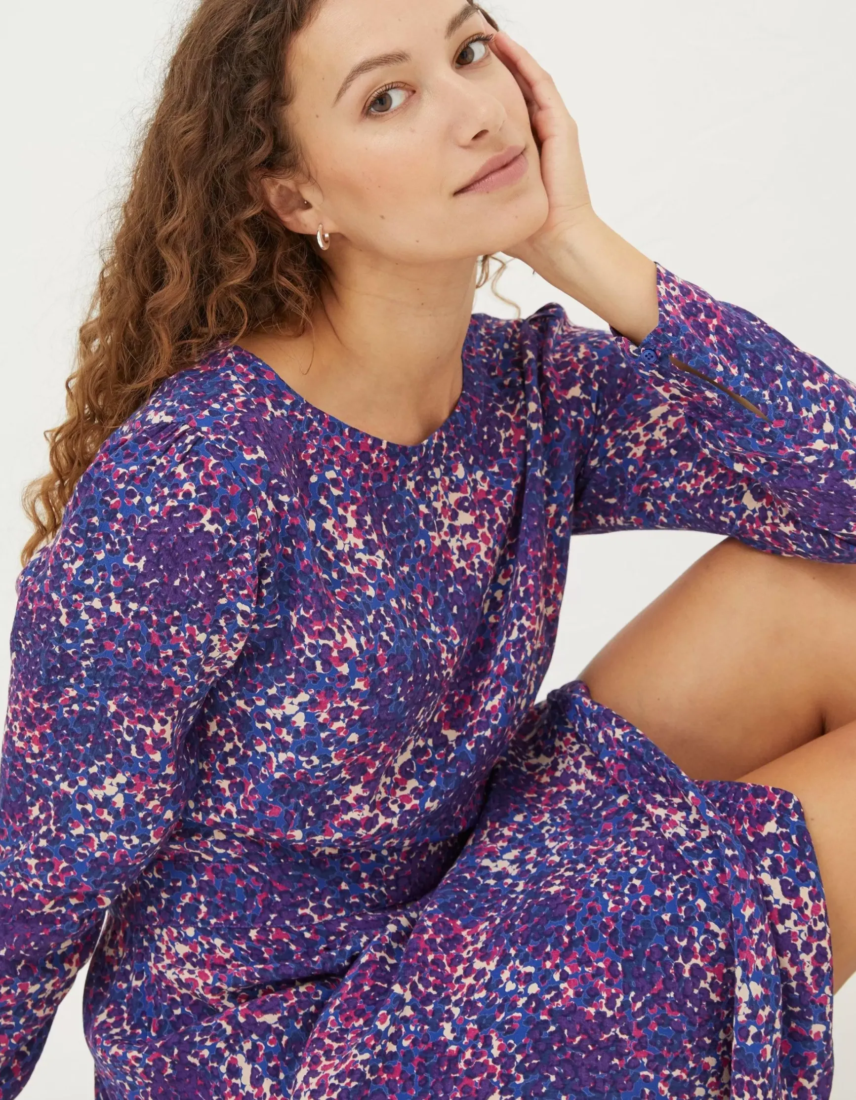 FatFace Haldon Layered Spot Midi Dress|Women Dresses