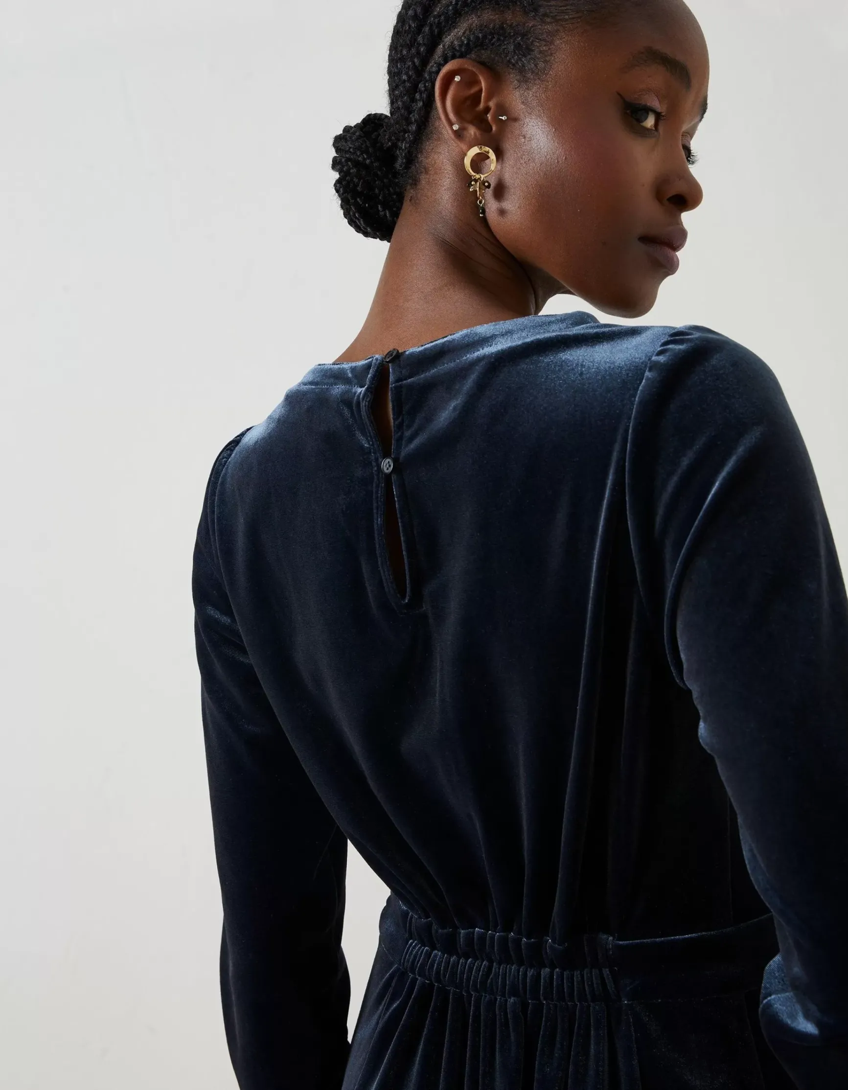 FatFace Haldon Velvet Midi Dress|Women Dresses