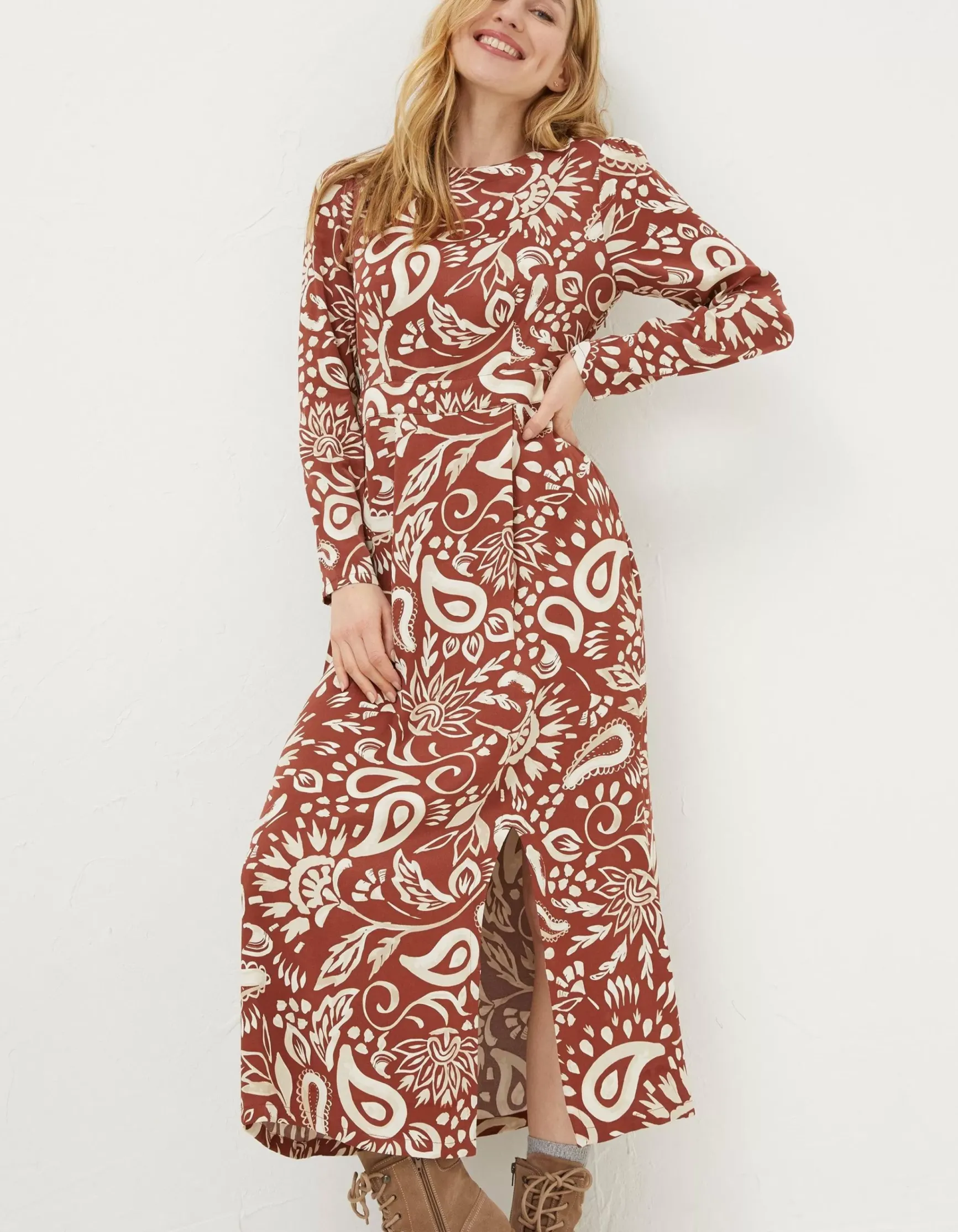 FatFace Haldon Watercolour Midi Dress|Women Dresses