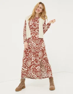 FatFace Haldon Watercolour Midi Dress|Women Dresses