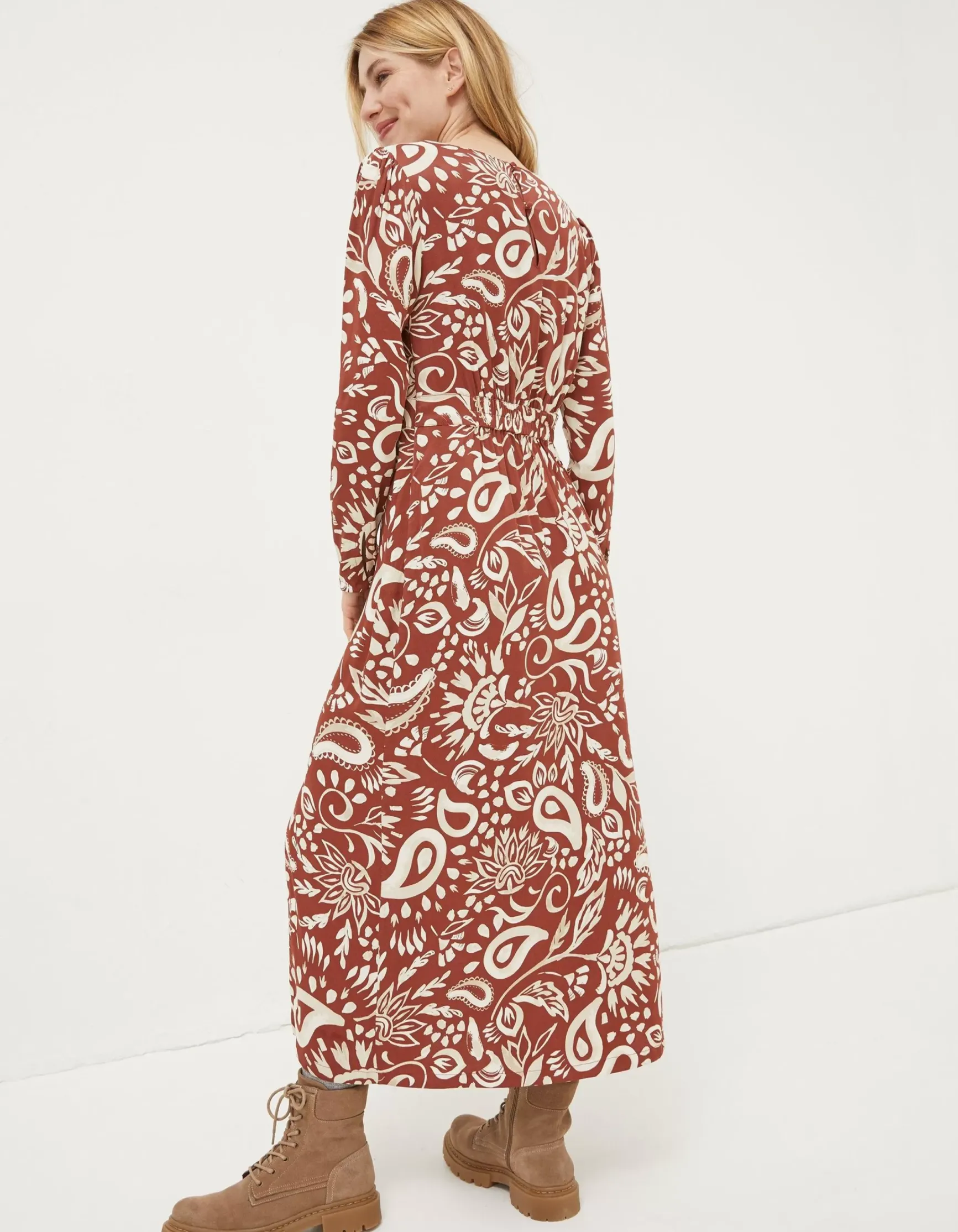 FatFace Haldon Watercolour Midi Dress|Women Dresses
