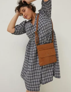 FatFace Hannah Puff Sleeve Check Midi Dress|Women Dresses