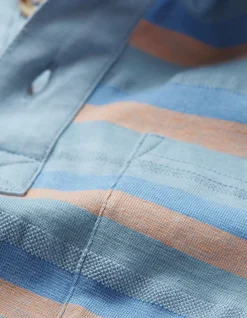 FatFace Harlyn Textured Stripe Polo|Men T-Shirts