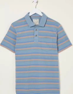 FatFace Harlyn Textured Stripe Polo|Men T-Shirts