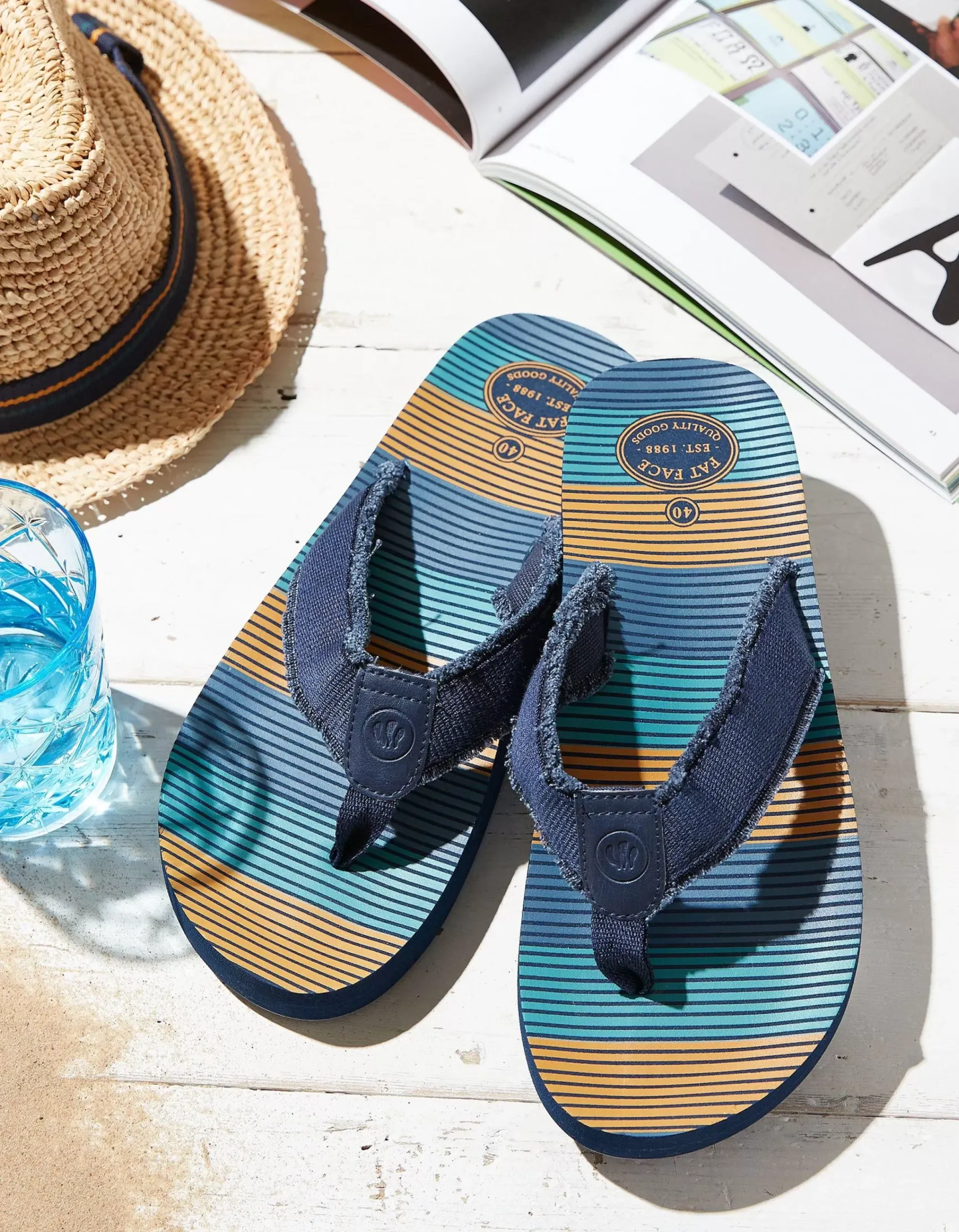 FatFace Harris Stripe Flip Flops|Men View All