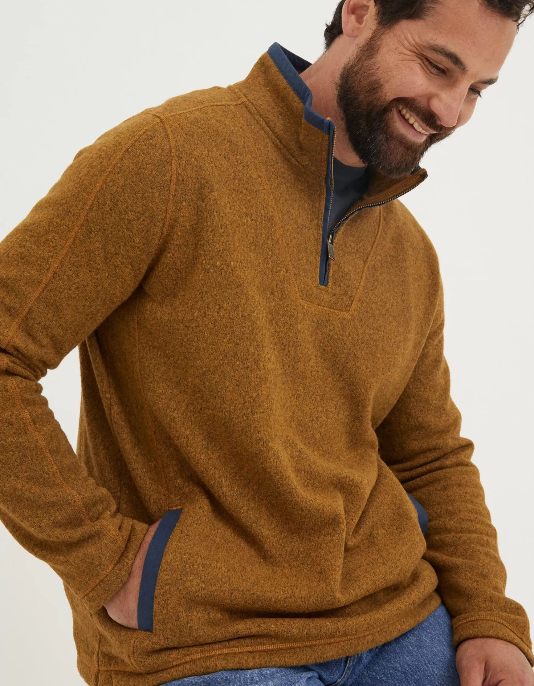 FatFace Haxby Fleece Half Neck Sweatshirt|Men View All