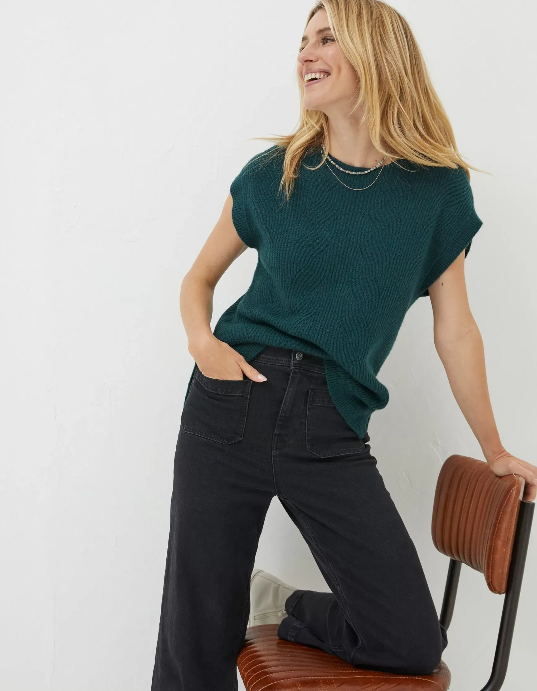 FatFace Hayley Cable Tank|Women Knitwear