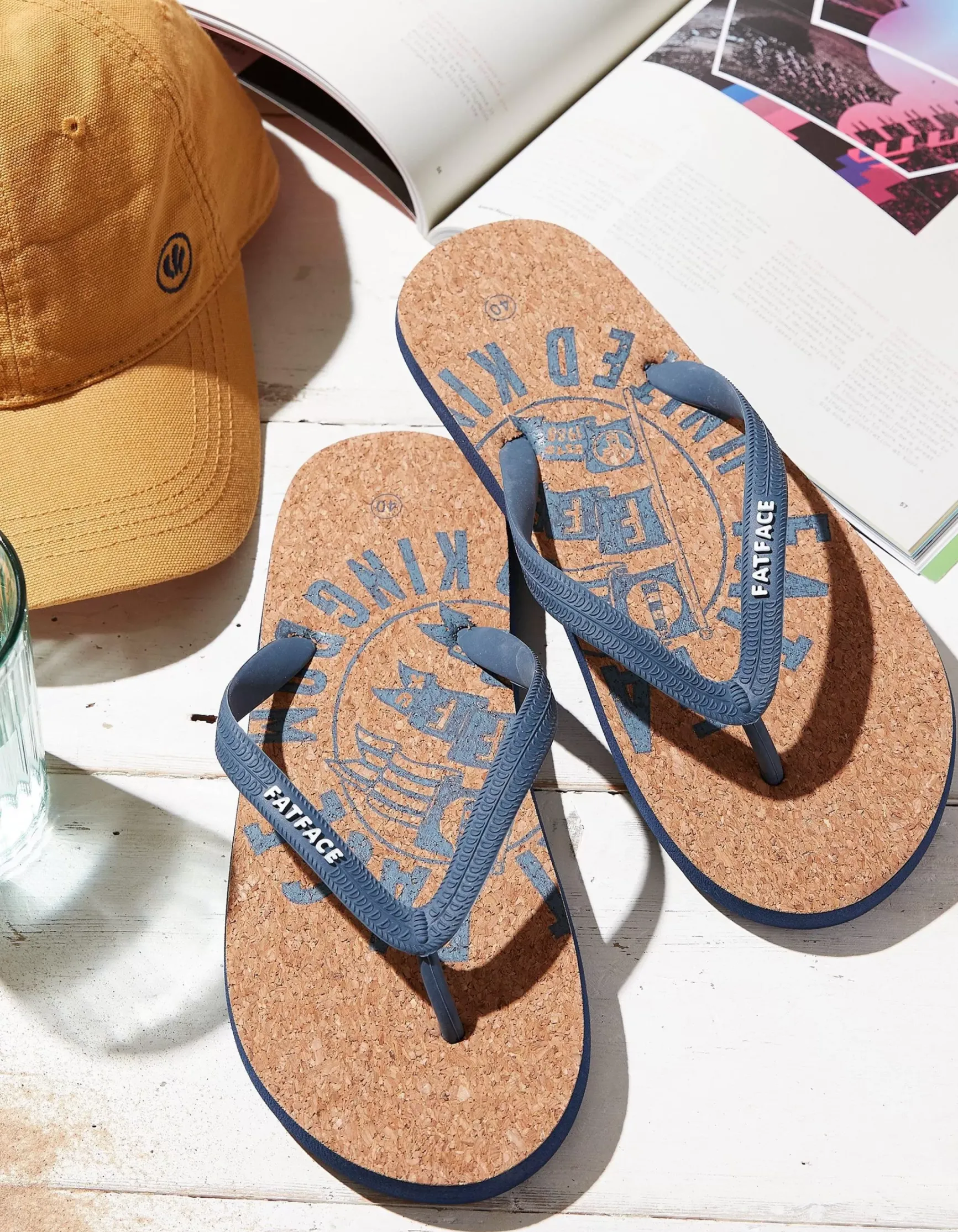FatFace Henley Cork Logo Flip Flops|Men View All