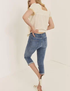 FatFace Hertford Skinny Denim Capri Crops|Women Trousers & Leggings