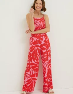 FatFace Ikat Leaves Palazzo Trousers|Women Trousers & Leggings
