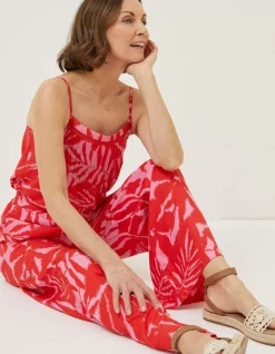 FatFace Ikat Leaves Palazzo Trousers|Women Trousers & Leggings