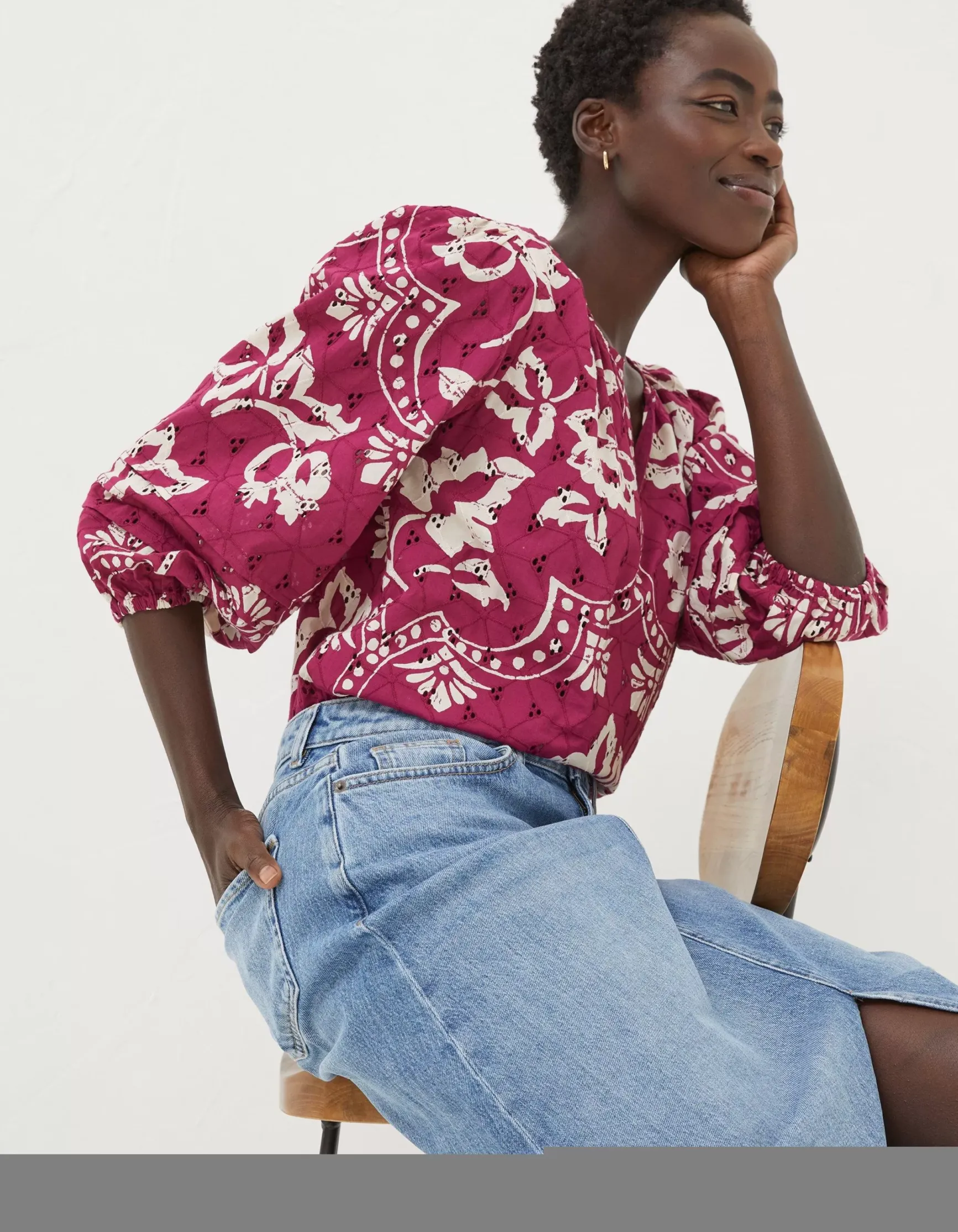 FatFace Imogen Broderie Floral Blouse|Women View All