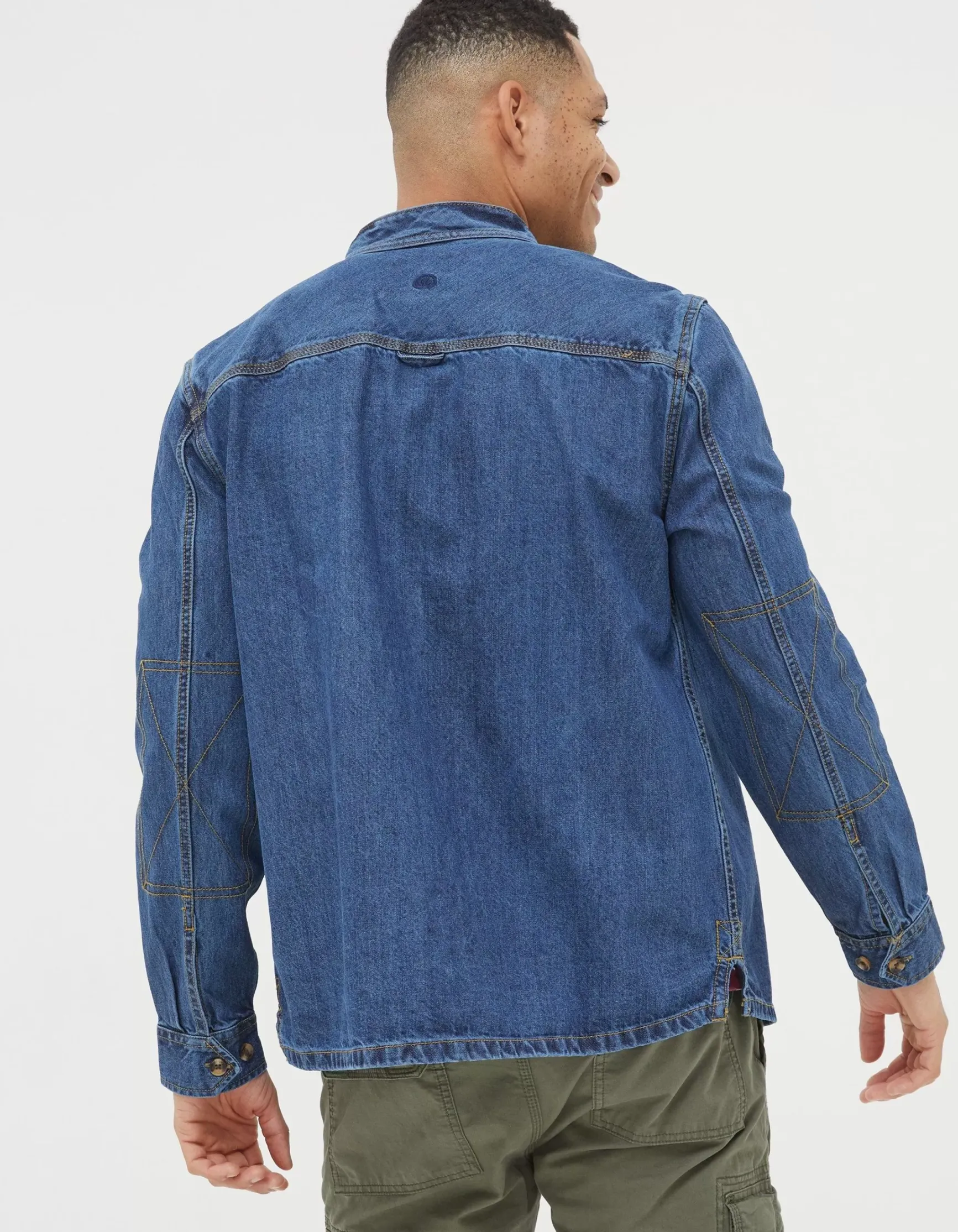 FatFace Indigo Denim Grandad Shirt|Men View All