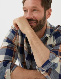 FatFace Indigo Grid Check Shirt|Men Shirts