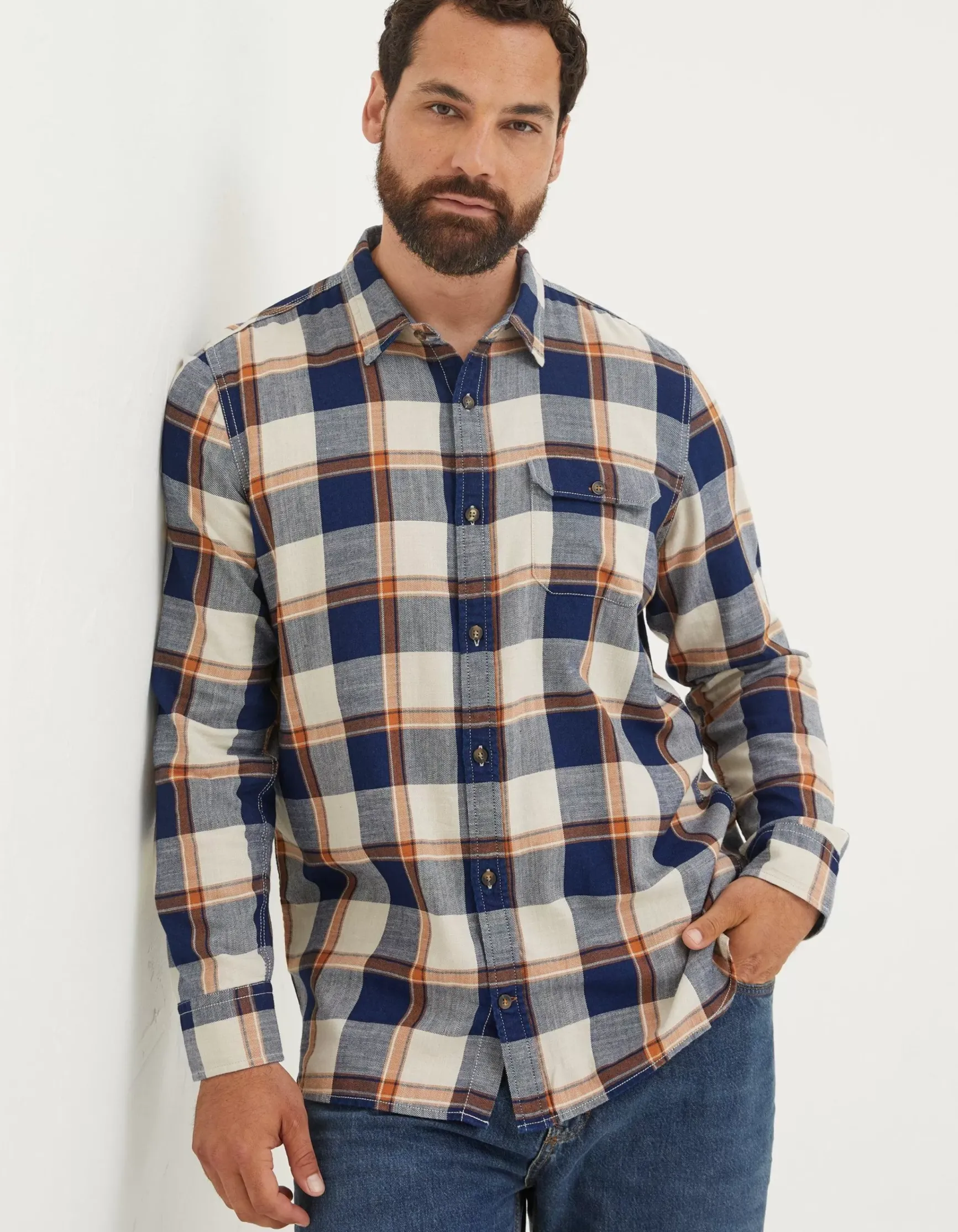 FatFace Indigo Grid Check Shirt|Men Shirts