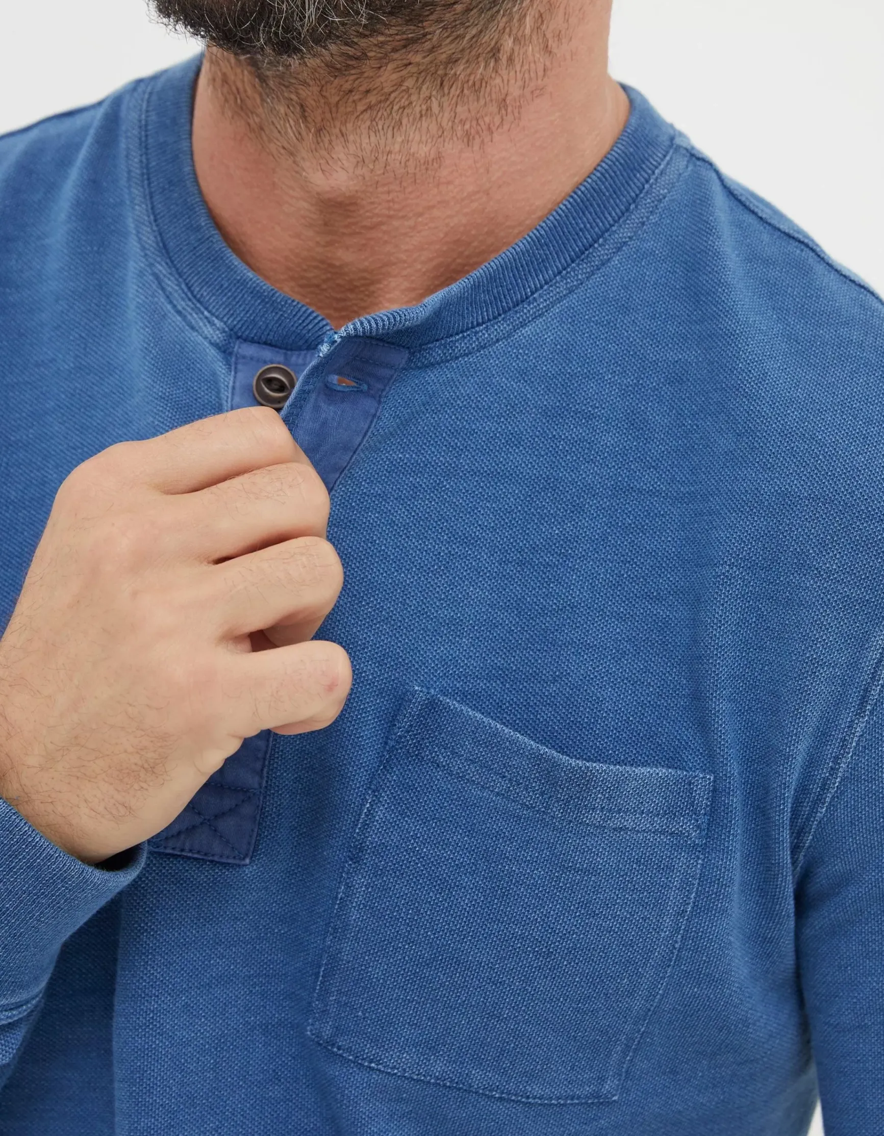 FatFace Indigo Henley T-Shirt|Men View All
