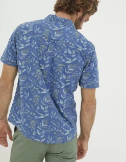 FatFace Indigo Leaf Print Shirt|Men View All