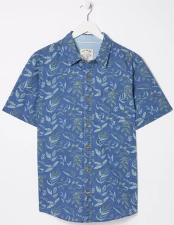 FatFace Indigo Leaf Print Shirt|Men View All