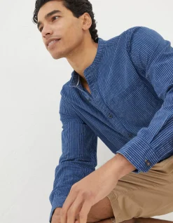 FatFace Indigo Stripe Grandad Shirt|Men View All