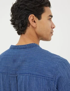 FatFace Indigo Stripe Grandad Shirt|Men View All